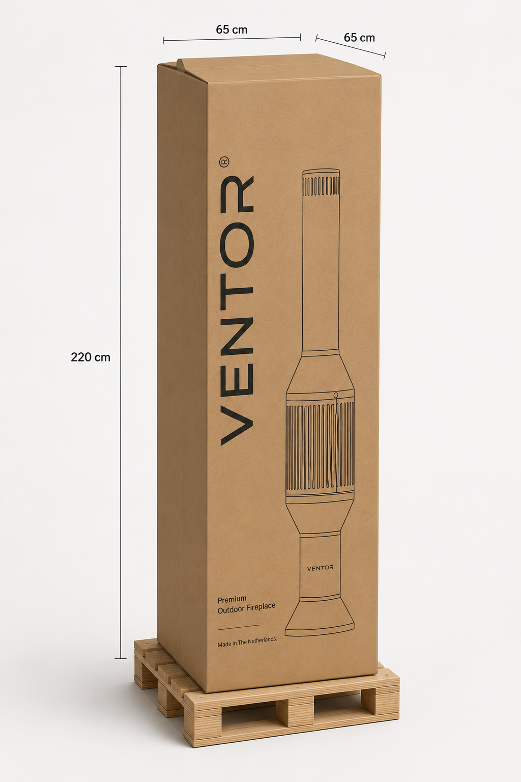 VENTOR® Original – Premium Cortenstalen Buitenhaard 220 cm